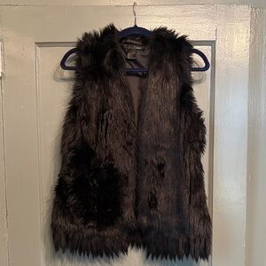 Ellison Black Faux Fur Vest